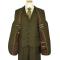 Bertolini Chocolate Brown With Taupe Windowpanes Wool & Silk Blend Vested Suit 76705